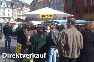 Hier gibt es täglich frischen, Badischen Spargel